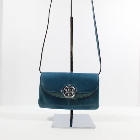 Tory Burch Handbags - Tory Burch Miller Glazed Crossbody Wallet - Brisk Blue